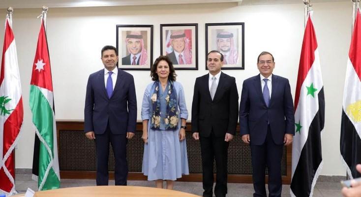 صورة ارشيفية من اجتماع لوزراء الطاقة في الاردن ومصر وسوريا ولبنان